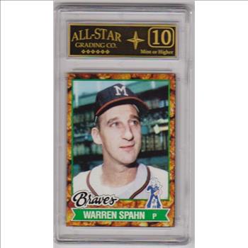 Graded 10 - Warren Spahn 1982 Topps Cracker Jack #16 Card
