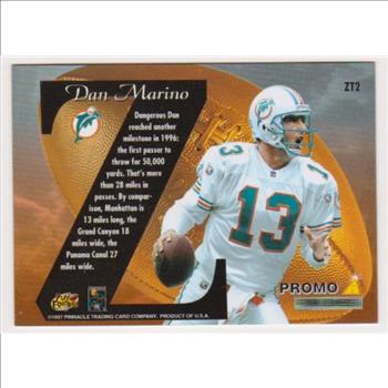 1997 Zenith Z-Team Dan Marino #ZT2 Promo Card
