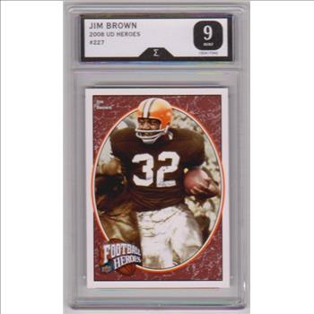 Graded Sigma Mint 9 - Jim Brown 2008 Upper Deck Football Heroes #227 Card