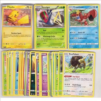 25 Different Pokemon Trading Cards w/ Pikachu + More