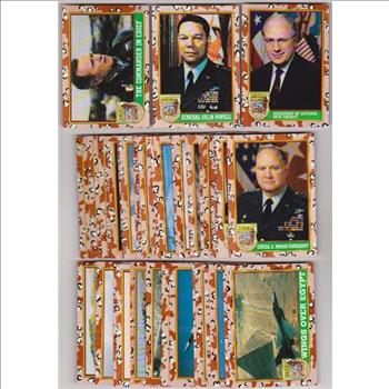 1991 Topps Desert Storm Series One 88 Card Set w/ George Bush, Dick Cheney + More
