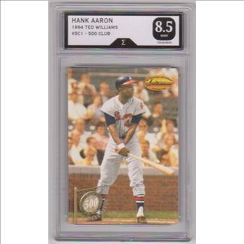 Graded Sigma Mint 8.5 - Hank Aaron 1994 Ted Williams Company 500 Home Run Club #5C1 Insert Card