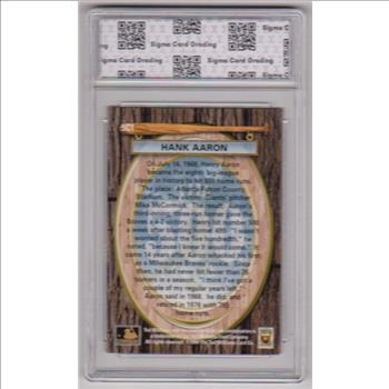 Graded Sigma Mint 8.5 - Hank Aaron 1994 Ted Williams Company 500 Home Run Club #5C1 Insert Card