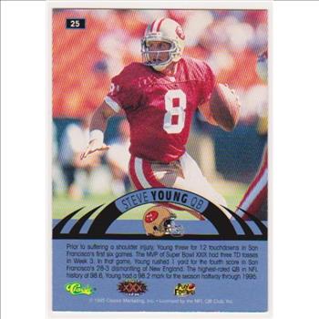 Only 499 Exist - Steve Young 1996 Classic NFL Experience Printers Proof #25 Insert Card