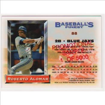 Only 5000 Exist - Roberto Alomar 1993 Finest Promo #88 Card