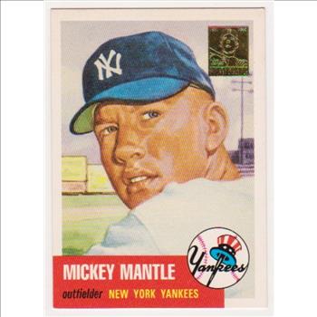 Mickey Mantle 1953 Topps #82 Commemorative Card - 1996 Topps #3 of 19 Insert Card