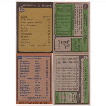 4 Different 1970's Topps Baseball Star/Hall Of Famer Cards w/ Walter Johnson + More