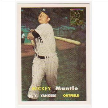 Mickey Mantle 1957 Topps #95 Commemorative Card - 1996 Topps #7 of 19 Insert Card