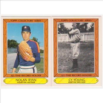 1985 Topps Collectors Series Nolan Ryan #32 + Cy Young #44 Card Pair - HOF'ers