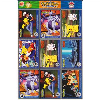 1999 Pokemon Master Trainer Collector Set Uncut 9 Card Sheet #9 w/ Poliwhirl + More