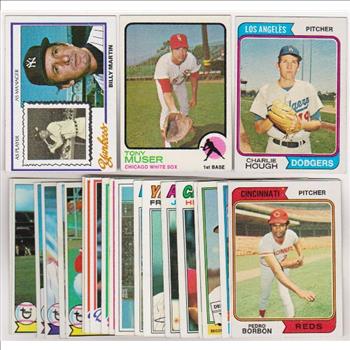 25 Different 1970's Topps Baseball Cards (1973-1979) w/ Billy Martin + More