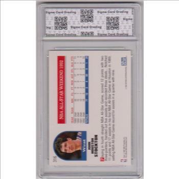 Graded Sigma Gem Mint 10 - John Stockton 1992-93 Hoops #316 Card