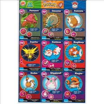 1999 Pokemon Master Trainer Collector Set 9 Card Uncut Sheet #6