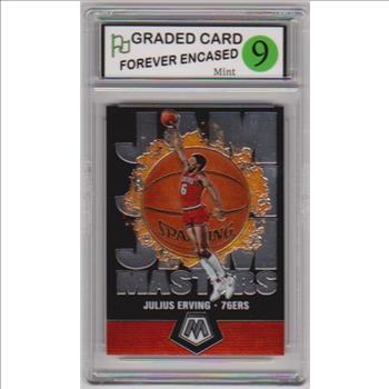 Labeled Mint 9 - Julius Erving 2019-20 Panini Mosaic Jam Masters #2 Card