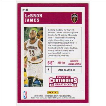 Lebron James 2017 Panini Contenders Draft Picks #36 Card