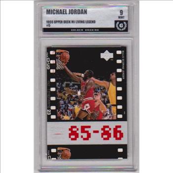Graded GG Mint 9 - Michael Jordan 1998 Upper Deck Living Legends #5 Card