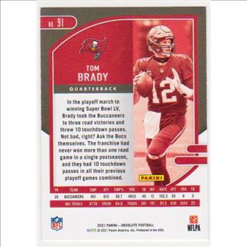 Tom Brady 2021 Panini Absolute #91 Card