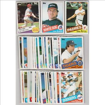 50 Different 1985 Topps Baseball Cards - Pete Rose + More