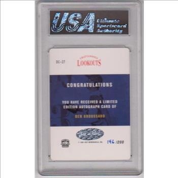 Signed Rookie Graded Gem Mint 10 - Ben Broussard 2000 Just Minors Just Graded 2K Die Cut #DC-27 Certified Autographed Insert Card