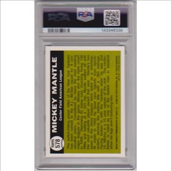 Graded PSA Mint 9 - Mickey Mantle 1997 Topps '61 Topps #578 Commemorative Insert Card