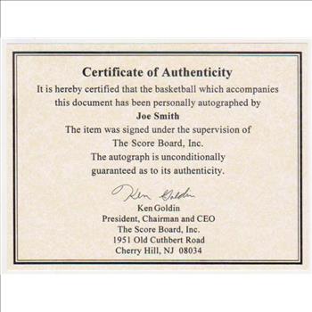 Signed 8x10 - Joe Smith Golden State Warriors Autograph w/ SCORE BOARD COA