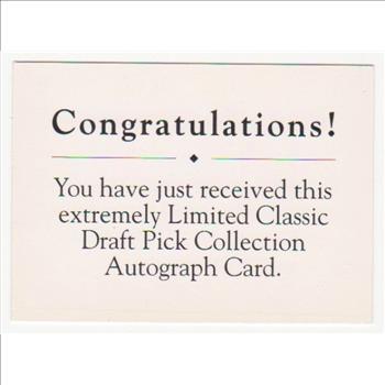 Signed - Pat Falloon 1991 Classic Draft Picks Certified Autographed Rookie Card #207/1100