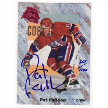 Signed - Pat Falloon 1991 Classic Draft Picks Certified Autographed Rookie Card #207/1100