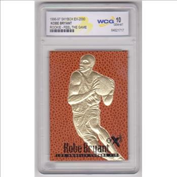 Rookie Graded Gem Mint 10 - Kobe Bryant 1996-97 Skybox EX-2000 Feel The Game 23 Kt Gold Card