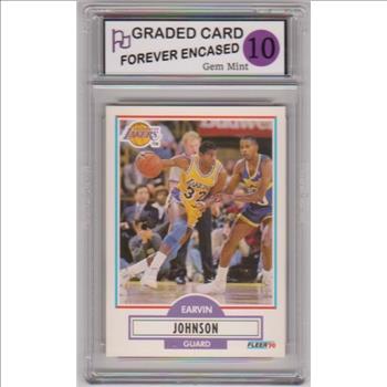 Labeled Gem Mint 10 - Magic Johnson 1990-91 Fleer #93 Card