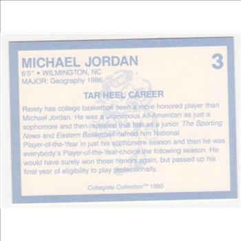 Michael Jordan 1990 North Carolina #3 College Card