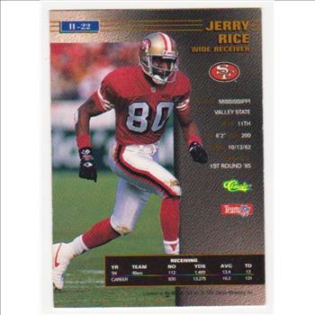 1 Of Only 725 Produced - Jerry Rice 1995 Pro Line Series II Printers Proof #II-22 Insert Card