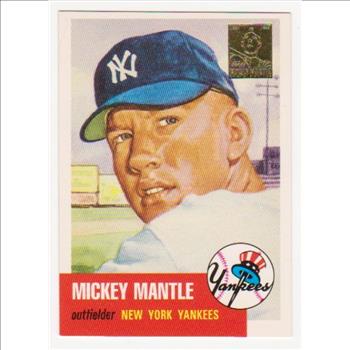 Mickey Mantle 1953 Topps #82 Commemorative Card - 1996 Topps #3 of 19 Insert Card