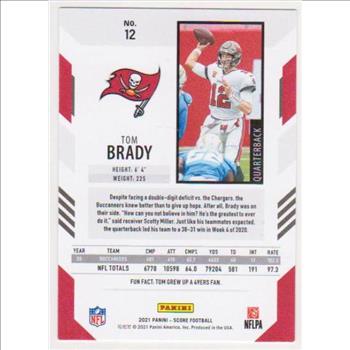 Tom Brady 2021 Score #12 Card