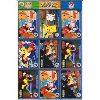 1999 Pokemon Master Trainer Collector Set Uncut 9 Card Sheet #12 w/ Pikachu + More