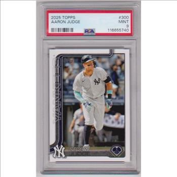 Graded PSA Mint 9 - Aaron Judge 2025 Topps #300 Card
