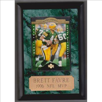 Brett Favre Plaque w/ 1996 Upper Deck A Cut Above Insert Card Inside