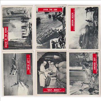 6 Different 1965 PCGC World War II Trading Cards - Nice Lot