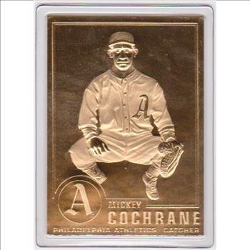 22 kt Gold - MICKEY COCHRANE 1996 Danbury Mint Gold Card - HOF'er