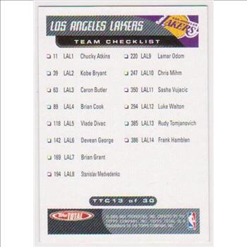 Kobe Bryant 2004-05 Topps Total Team Checklist #TTC13 Card