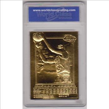 Graded Gem Mint 10 - Michael Jordan 1996-97 Skybox EX-2000 Credentials Metallic Red Border 23 Kt Gold Card