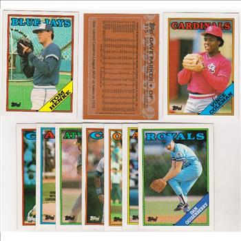 ERROR LOT - 10 Assorted 1988 Topps Baseball Wrong Back Errors w/ Dave Parker Back + More