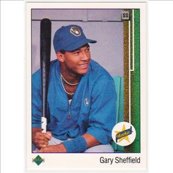 Error - Gary Sheffield 1989 Upper Deck Rookie w/ James/Gallego Triple Print Back - Rare Misprint