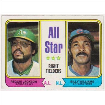 1974 Topps Reggie Jackson + Billy Williams #338 Card - HOF'ers
