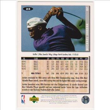 RARE GERMAN VERSION - Michael Jordan 1994-95 Collector's Choice #23 Card