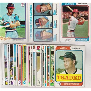 25 Different 1970's Topps Baseball Cards (1973-1979) w/ Bert Campaneris + More
