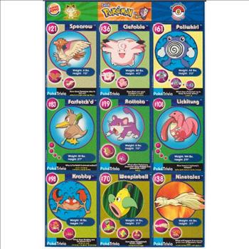 1999 Pokemon Master Trainer Collector Set Uncut 9 Card Sheet #9 w/ Poliwhirl + More