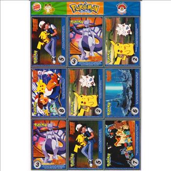 1999 Pokemon Master Trainer Collector Set Uncut 9 Card Sheet #9 w/ Poliwhirl + More