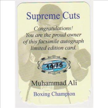 #14/75 Produced - Muhammad Ali Facsimile Autograph Supreme Cuts Special Die Cut Card