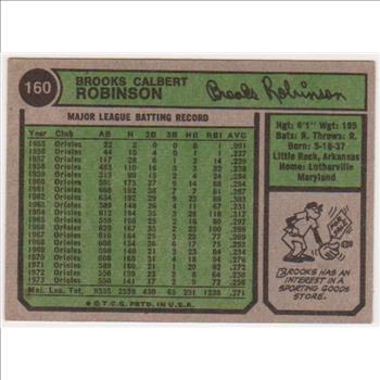 1974 Topps Brooks Robinson #160 Card - HOF'er
