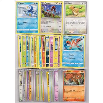 50 Different Pokemon Trading Cards w/ Piplup + More